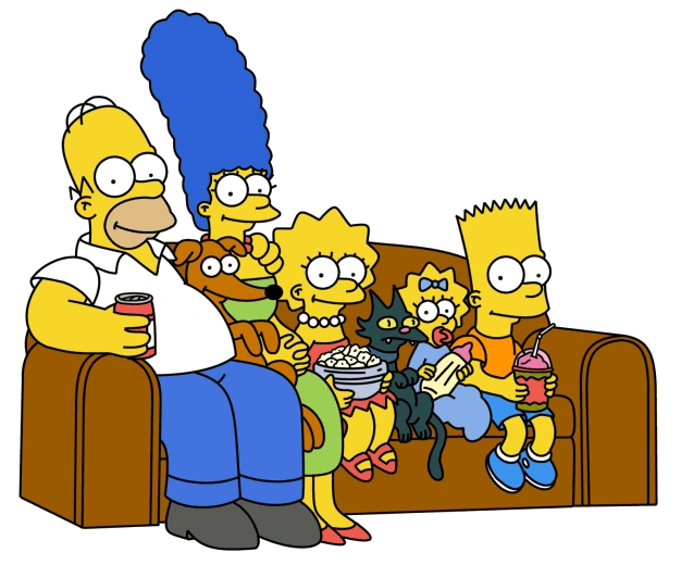 Simpsons couch with pets